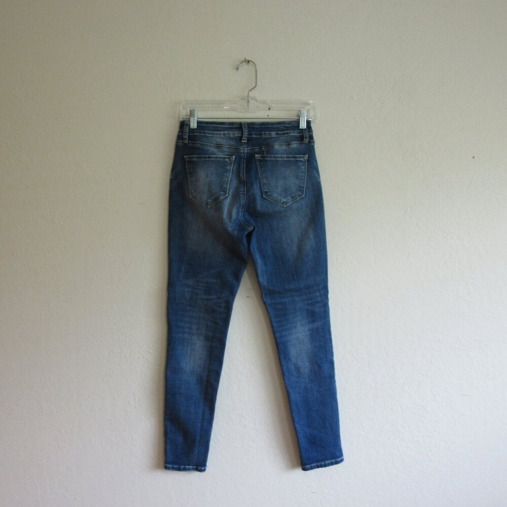 KANCAN Blue Denim Skinny Leg 9/28 Stretch Jeans - Picture 2 of 4